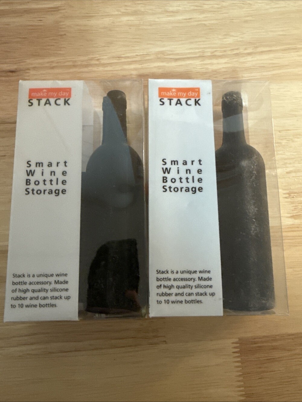 2 Make My Day, Smart Wine Bottle Storage, Black, Silicone, Up To 10 Bottles, New